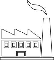 Factory icon. Vector industrial building pictogram. Black silhouette and line of manufacturing. Contains such Icon as Truck Terminal, Power Station, Mine, Warehouse, Greenhouse