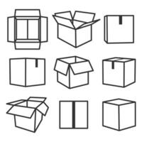 Set of cardboard boxes for shipping vector