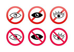 See and unsee eyes icon set. Hide and unhide symbol. Sensitive content. Vector stock illustration