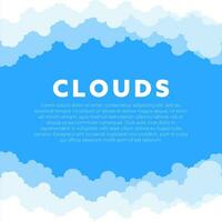 Abstract white cloud on blue sky. Border of clouds. Vector stock illustration