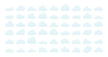 Set of Clouds silhouettes. Abstract white cloudy set. Vector stock illustration