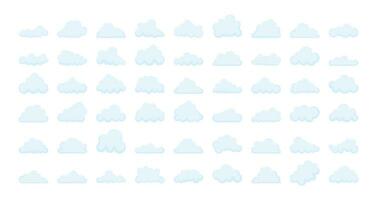 conjunto de nubes siluetas resumen blanco nublado colocar. vector valores ilustración