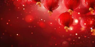 AI generated Banner for Happy new year. Chinese new year. AI Generative photo