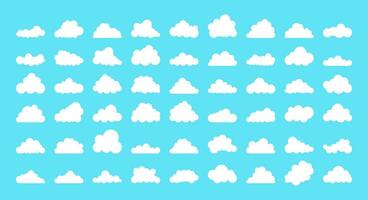 Set of Clouds silhouettes. Abstract white cloudy set. Vector stock illustration