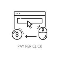 Pay per click. Serp icon search engine result page vector