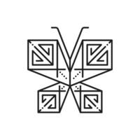 Graphic butterfly, insect abstract line icon vector