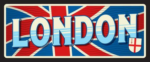 London travel sticker, Great Britain England sign vector