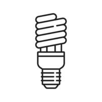 CFL light bulb and fluorescent lamp line icon vector