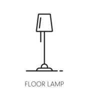 Office light and house floor lamp outline icon vector