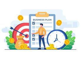 Business plan flat illustration vector template for landing page, website, web design, social media, mobile apps