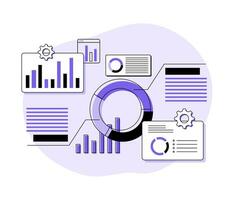 datos análisis, financiero auditoría investigación, planificación, Estadísticas, infografía, contenido conocimiento, social medios de comunicación contenido supervisión herramienta, buscar resultado mejoramiento, seo márketing analítica, mercado analítica vector