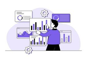 analizando negocio datos, negocio datos analítica, analítica y investigación, financiero informes y inversiones, seo analítica mejoramiento, empresa financiero evaluación, vector