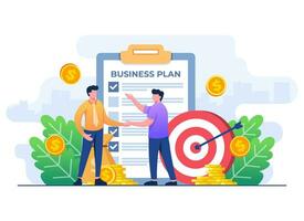 Business plan flat illustration vector template for landing page, website, web design, social media, mobile apps