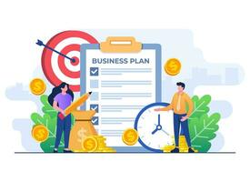 Business plan flat illustration vector template