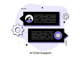 Chatbot robot providing online assistance, Chatbot virtual assistant via messaging, Artificial intelligence robot answer questions, Robot it support, Chat GPT conversation, AI Customer support vector