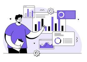 analizando negocio datos, negocio datos analítica, analítica y investigación, financiero informes y inversiones, seo analítica mejoramiento, empresa financiero evaluación, vector