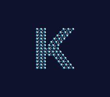 K Alphabet Creative Technology Connections Data Store Logo Design Concept vector