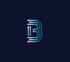 B Alphabet Connection Logo Design Concept vector