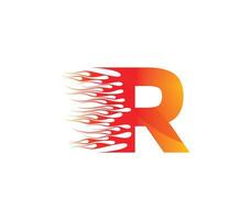 R Fire Creative Alphabet Logo Design Concept vector