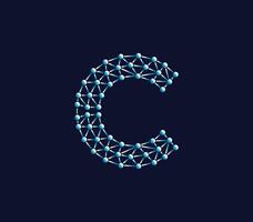 C Alphabet Creative Technology Connections Data Store Logo Design Concept vector