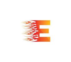 E Fire Creative Alphabet Logo Design Concept vector