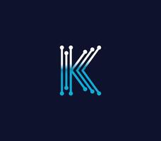 K Alphabet Connection Logo Design Concept vector