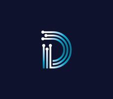 D Alphabet Connection Logo Design Concept vector