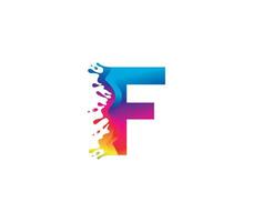 F Alphabet Painting logo Design Concept vector