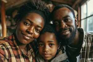 ai generado foto de un africano americano familia