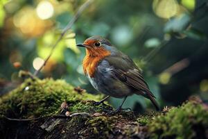 ai generado foto pájaro en un rama