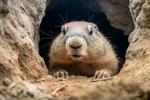 ai generado imagen de marmota foto