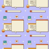 Set of post or stories templates for social media in vaporwave style. Abstract retro 80s 90s aesthetic groovy backgrounds with old computer user interface, nostalgic elements and stickers. Vector. vector