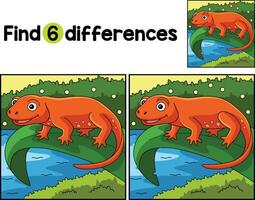 Newt Animal Find The Differences vector