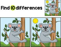 Koala Animal Find The Differences vector