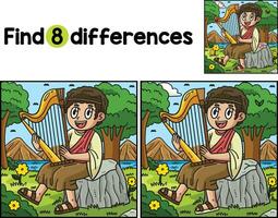 Christian David Playing Harp Find The Differences vector