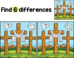 Christian Three Cross Find The Differences vector