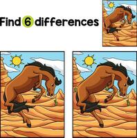 Cowboy Wild Horse Find The Differences vector