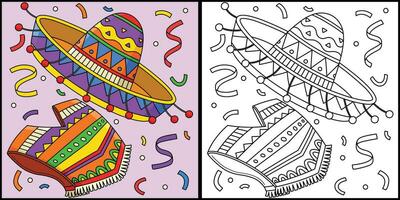 Cinco de Mayo Sombrero and Poncho Illustration vector