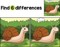 Snail Animal Find The Differences vector