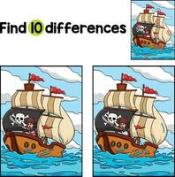 Pirate Ship Find The Differences vector