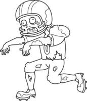 Zombie Athlete Isolated Coloring Page for Kids vector