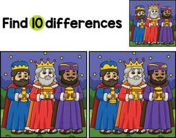 Christian Three Kings Find The Differences vector