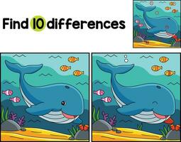 Whale Animal Find The Differences vector