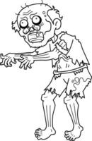 Old Zombie Isolated Coloring Page for Kids vector