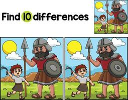 David and Goliath Find The Differences vector