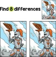 Knight with an Eagle Find The Differences vector