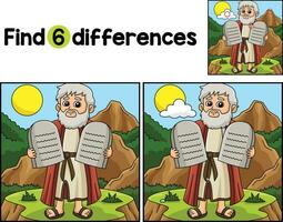 Moses with Ten Commandments Find The Differences vector