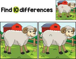 Sheep Animal Find The Differences vector