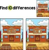 Cowboy Saloon Find The Differences vector