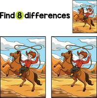 Cowboy Throwing a Lasso Find The Differences vector